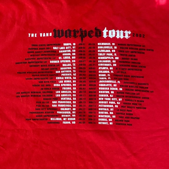 The Vans Warped Tour T-Shirt 2002 - Picture 4 of 6